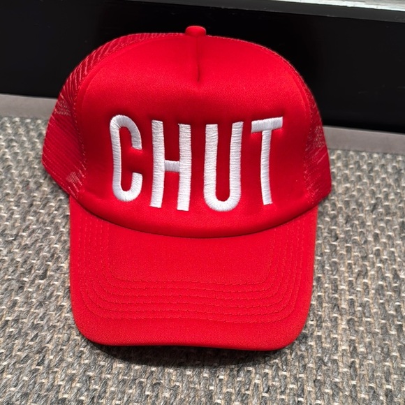 Toptie Hat Red CHUT Trucker Hat - Picture 1 of 7